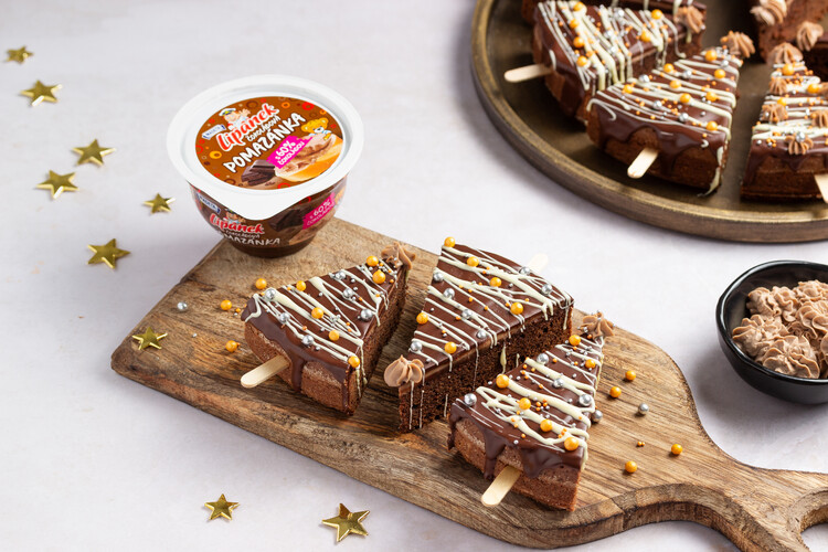 Brownies stromky s čokoládovou pomazánkou Lipánek