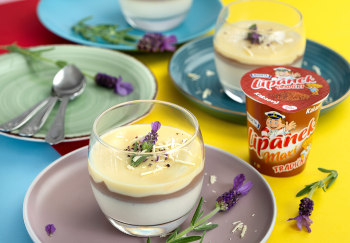Levandulová panna cottta s bílou čokoládou a Lipánkem tradičním