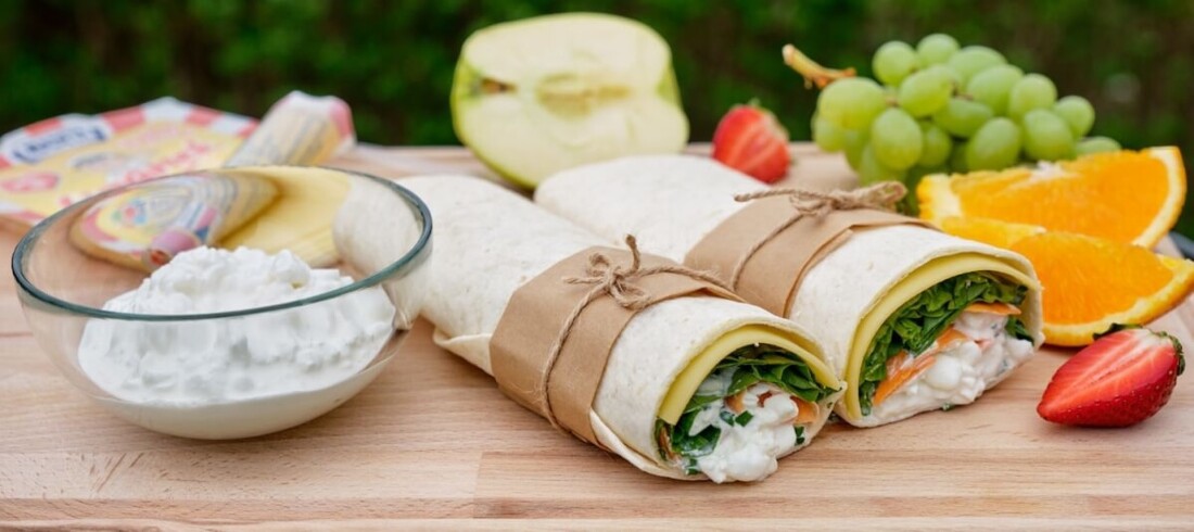 Wrap s Jihočeským cottage a plátkovým sýrem Lipánek