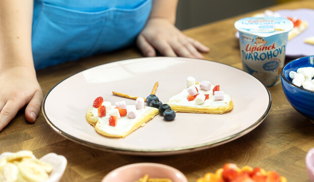 Domácí vafle s tvarohovým Lipánkem